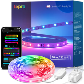 Lepro S1 LED strip in bedroom delivering color-changing ambience for evenings
