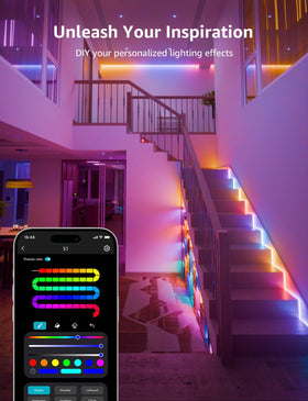 Lepro S1 AI LED strip with music sync for dynamic party lighting.