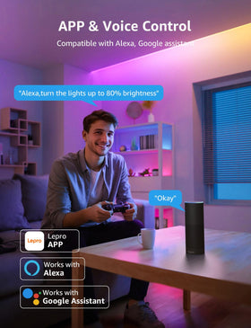 Lepro S1 AI LED strip supports voice control through the Lepro app.