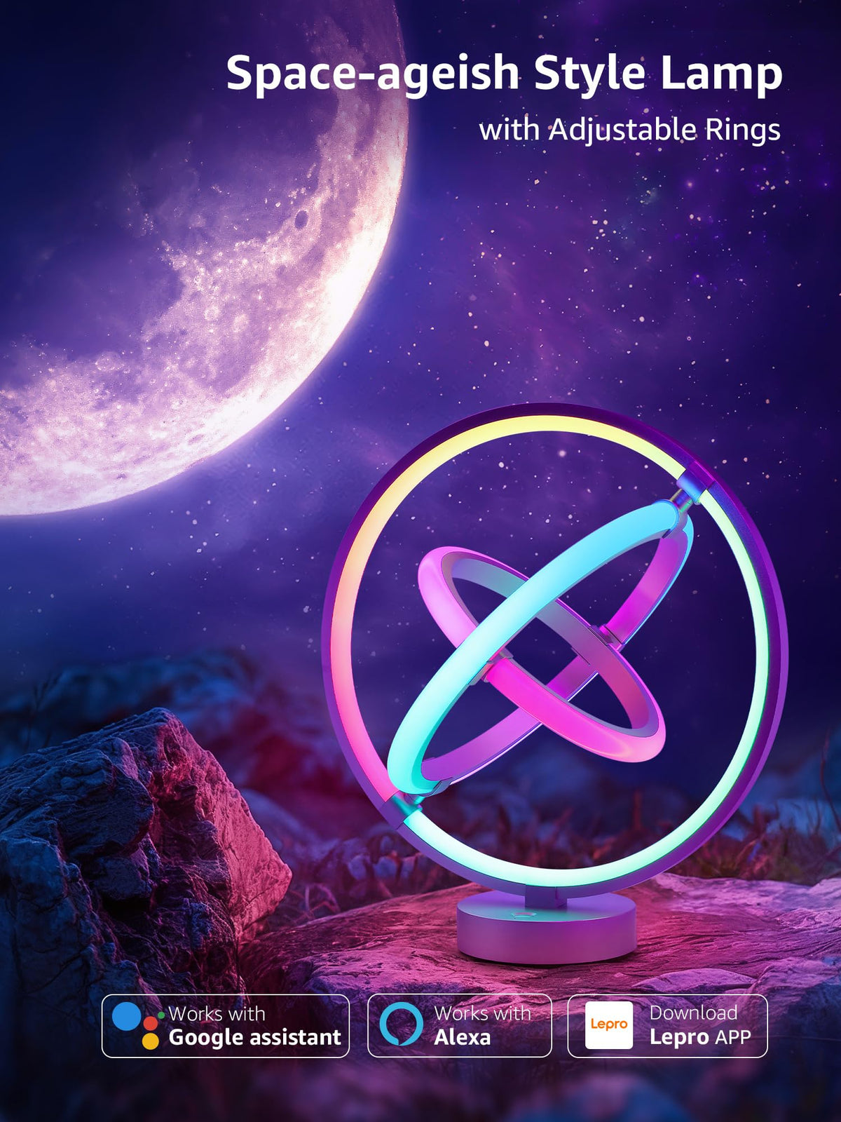 Lepro TB1 space-age ring design elevates room decor and ambiance