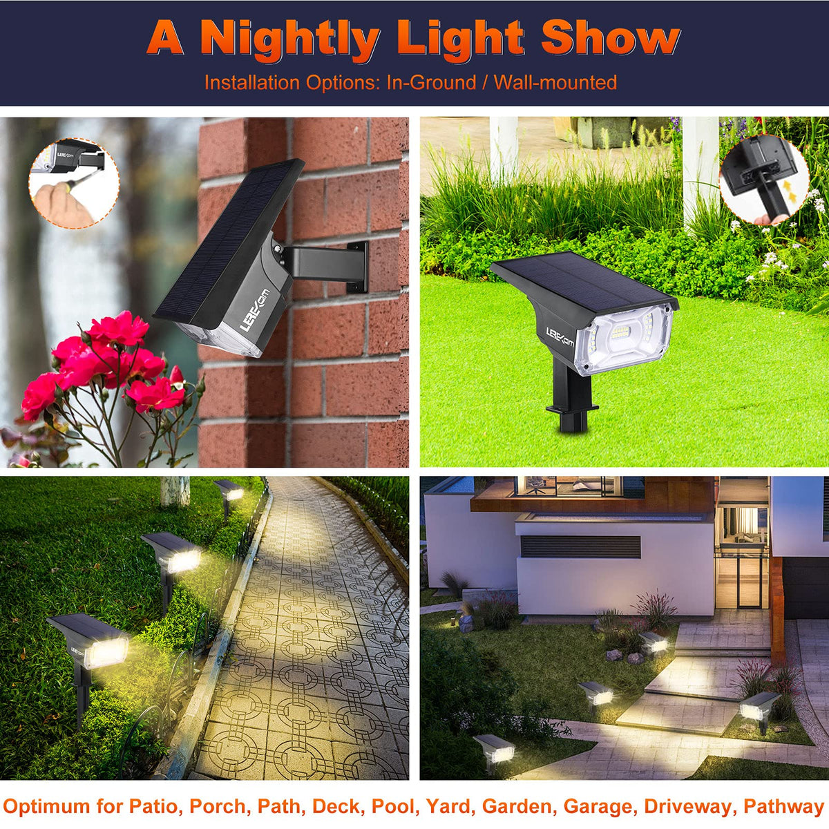 LEREKAM 2-in-1 wall mount and stake setup for flexible placement