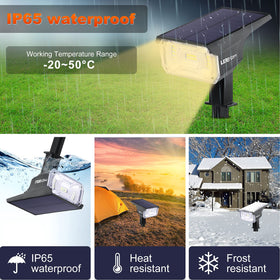 LEREKAM IP65 waterproof solar lights withstand rain for outdoor use