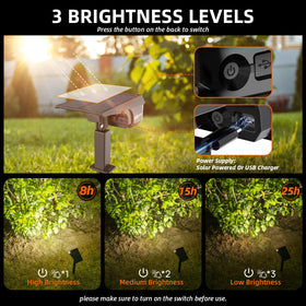 LEREKAM solar lights 360-degree head deliver versatile landscape uplighting