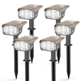 LEREKAM solar lights front-yard display provides vibrant night illumination