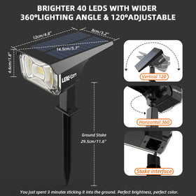 LEREKAM solar lights IP65 weatherproof withstands rain and snow