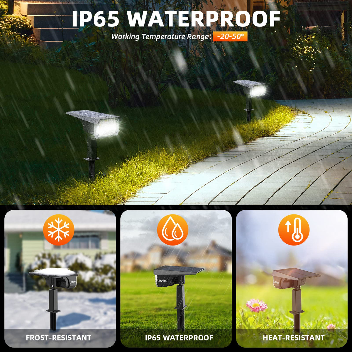 LEREKAM solar lights patio illumination enhances outdoor evenings with reliable brightness