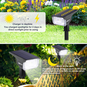 LEREKAM IP65 waterproof solar spotlights withstand all-weather use.