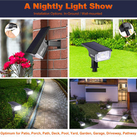 LEREKAM solar spotlights light a pathway with broad 360-degree coverage.