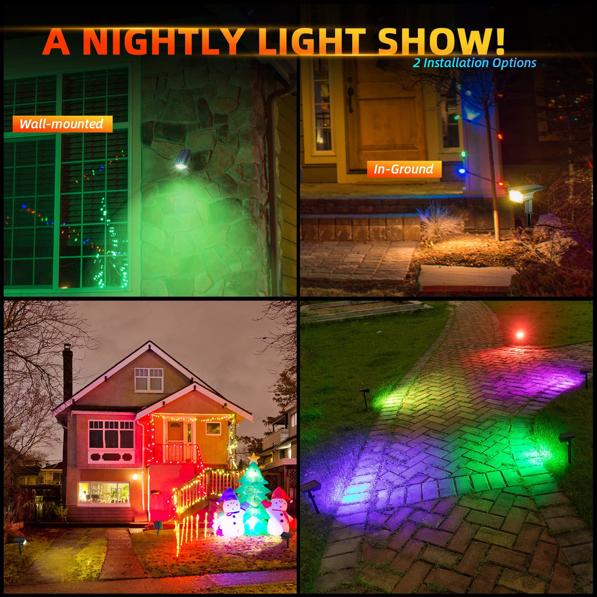 LEREKAM solar powered lights with USB charging for cloudy days