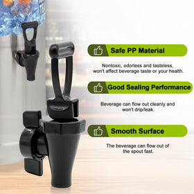 LERGNA tea dispenser lever-handle illustration showing flexible flow control.