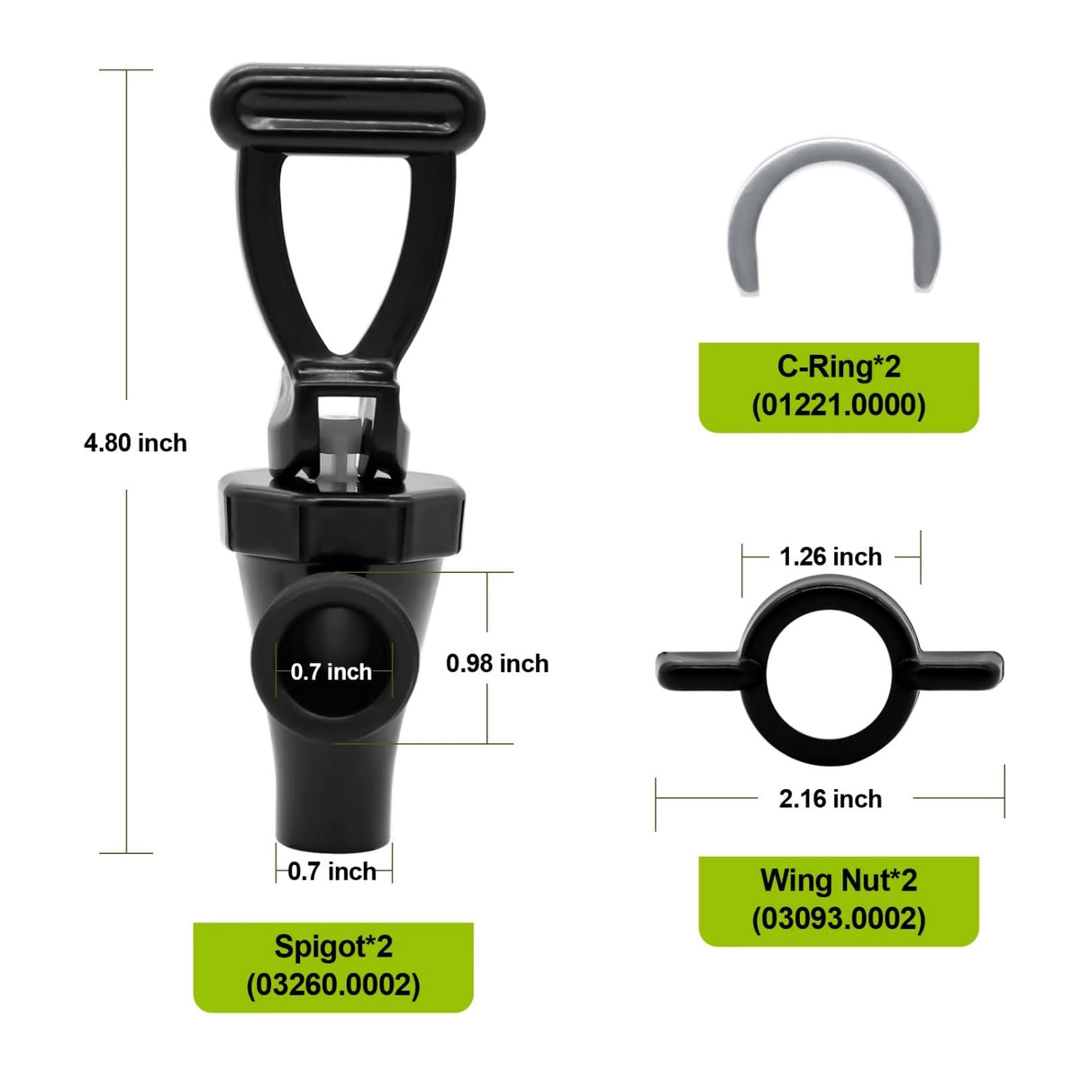 LERGNA tea spout nozzle front view for smooth flow and easy cleaning.