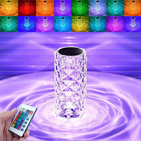 Leroxo crystal table lamp in rose glow with diamond-like light for elegant decor