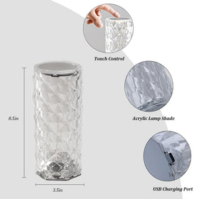 Leroxo rose crystal lamp with 16 colors for versatile lighting scenes