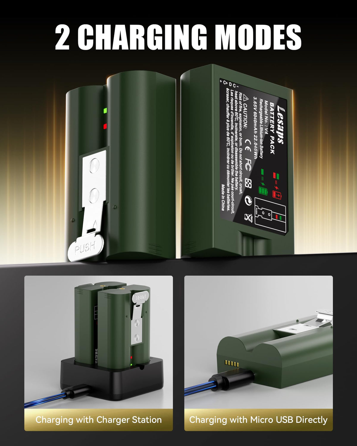 Lesaps military green edition battery coating offers corrosion resistance.