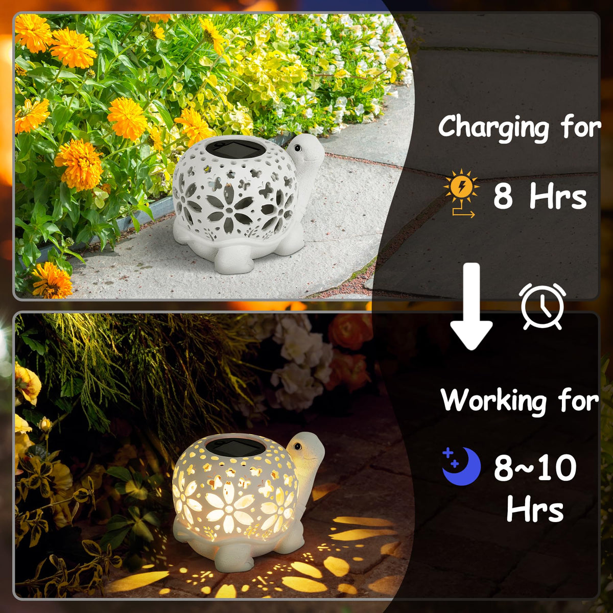 LESES weather-resistant resin turtle lantern for outdoors