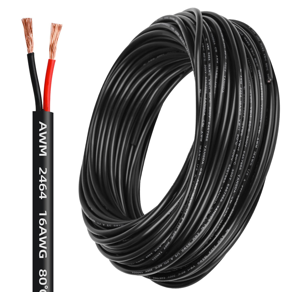 Lesnlok 16 AWG wire, 50 ft two-core extension for auto and LED lighting