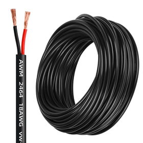 Lesnlok 18ga 2-conductor cable showing 50ft length for LED strip wiring.