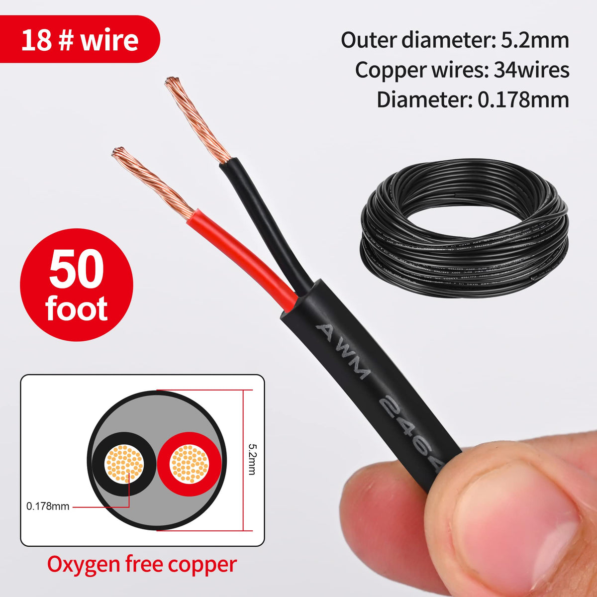 Lesnlok oxygen-free copper core highlights high-purity conductors for reliable power transfer.