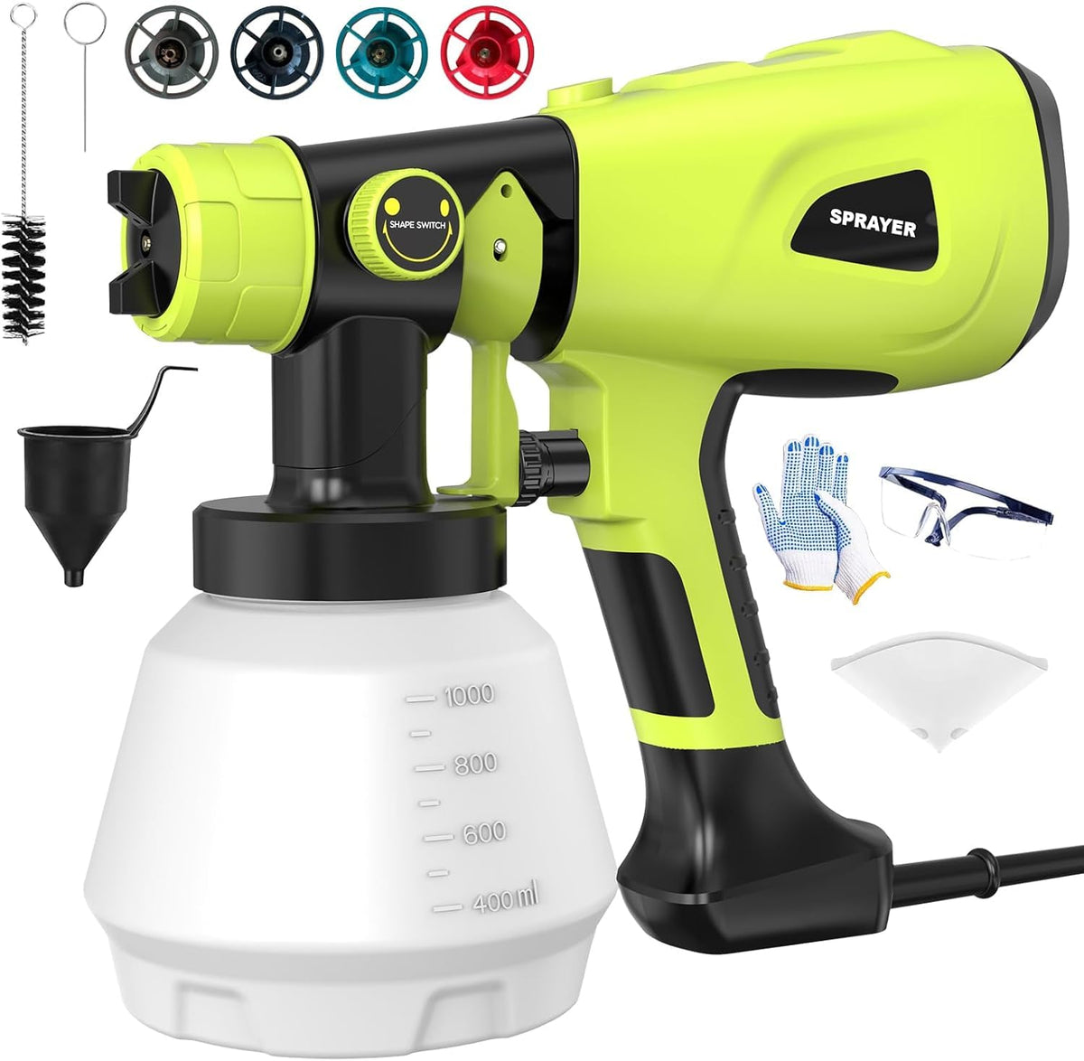 LESONJOY Paint Sprayer 1000W front view shows powerful motor for home projects