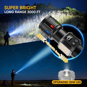Lesusnicy flashlight with 100000 lumens main LED for large spaces