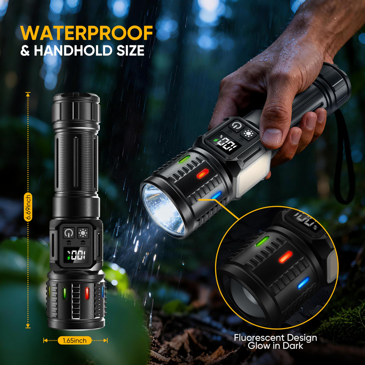 Lesusnicy flashlight fluorescent strips for quick dark visibility