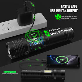 Lesusnicy adjustable-focus flashlight reaches far distances with a tight beam