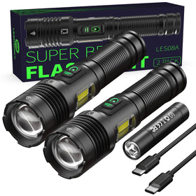 Lesusnicy rechargeable flashlight with dual light buttons for quick control during outdoor adventures