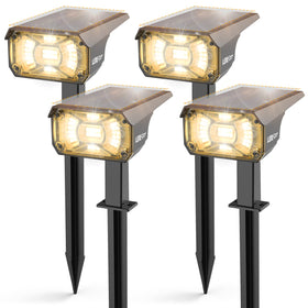 LEREKAM solar spot light on front yard palm tree for dramatic landscape illumination