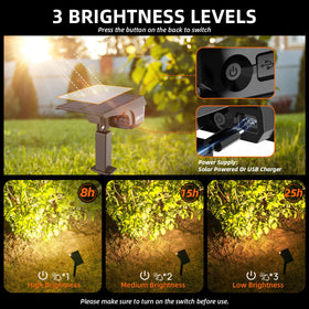 LEREKAM solar spot light brightens garden landscape for curb appeal