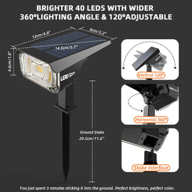 LEREKAM solar spot light installed with ground stake in yard