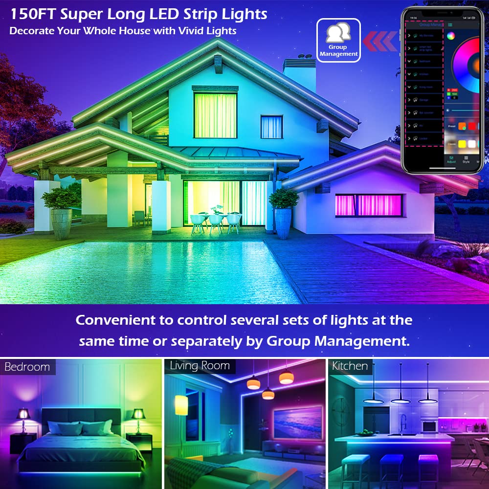 Letianpai LED strip install with 3M adhesive for simple setup