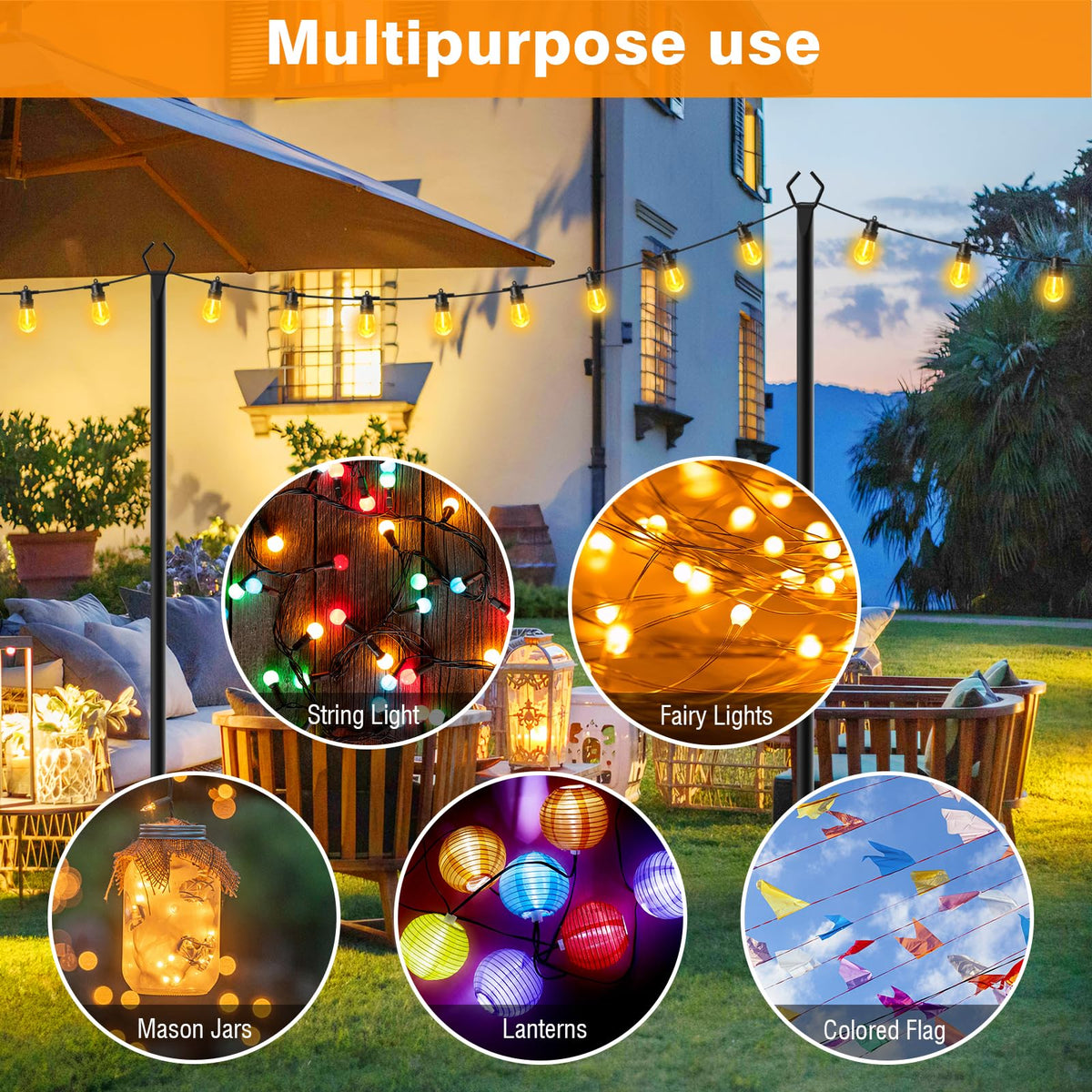 Letianpai outdoor light poles with rustproof coating withstand sun and rain