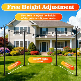 Multipurpose poles for banners, lanterns, and seasonal decor.
