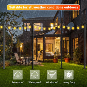 Weatherproof coating resists sun and rain for year-round use.