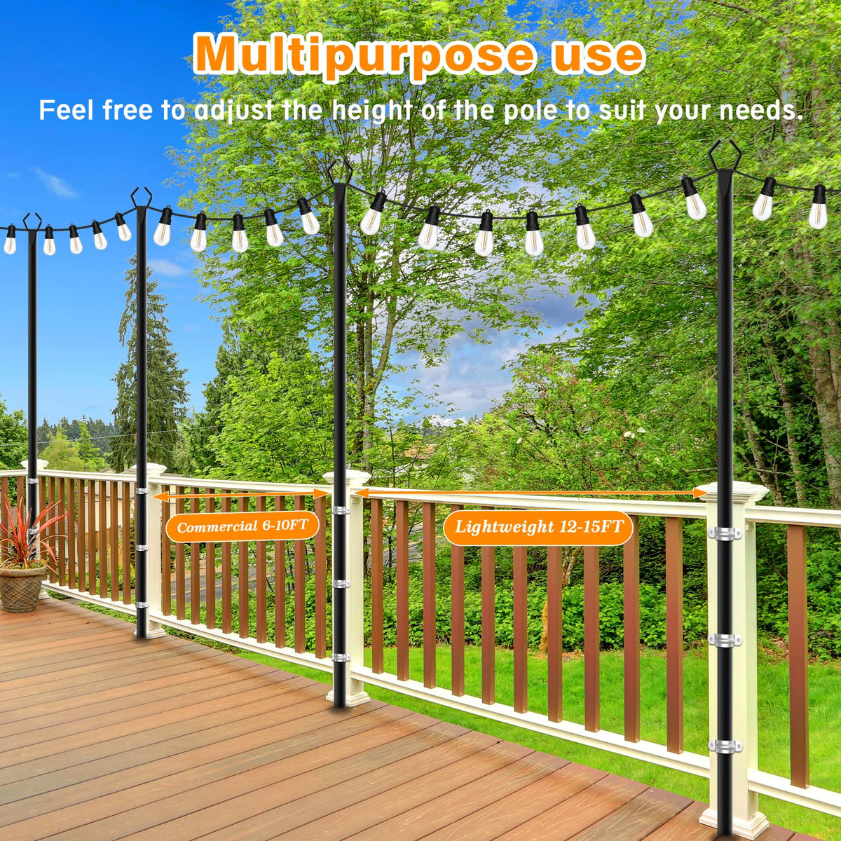Letianpai weatherproof metal poles withstand wind and weather