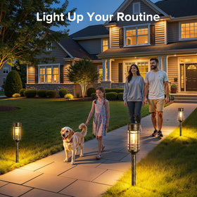LETMY pathway light stake and pole shown for quick outdoor installation.