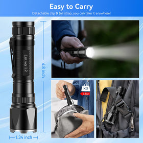 LETMY durable tactical LED flashlight endures drops and rough handling.