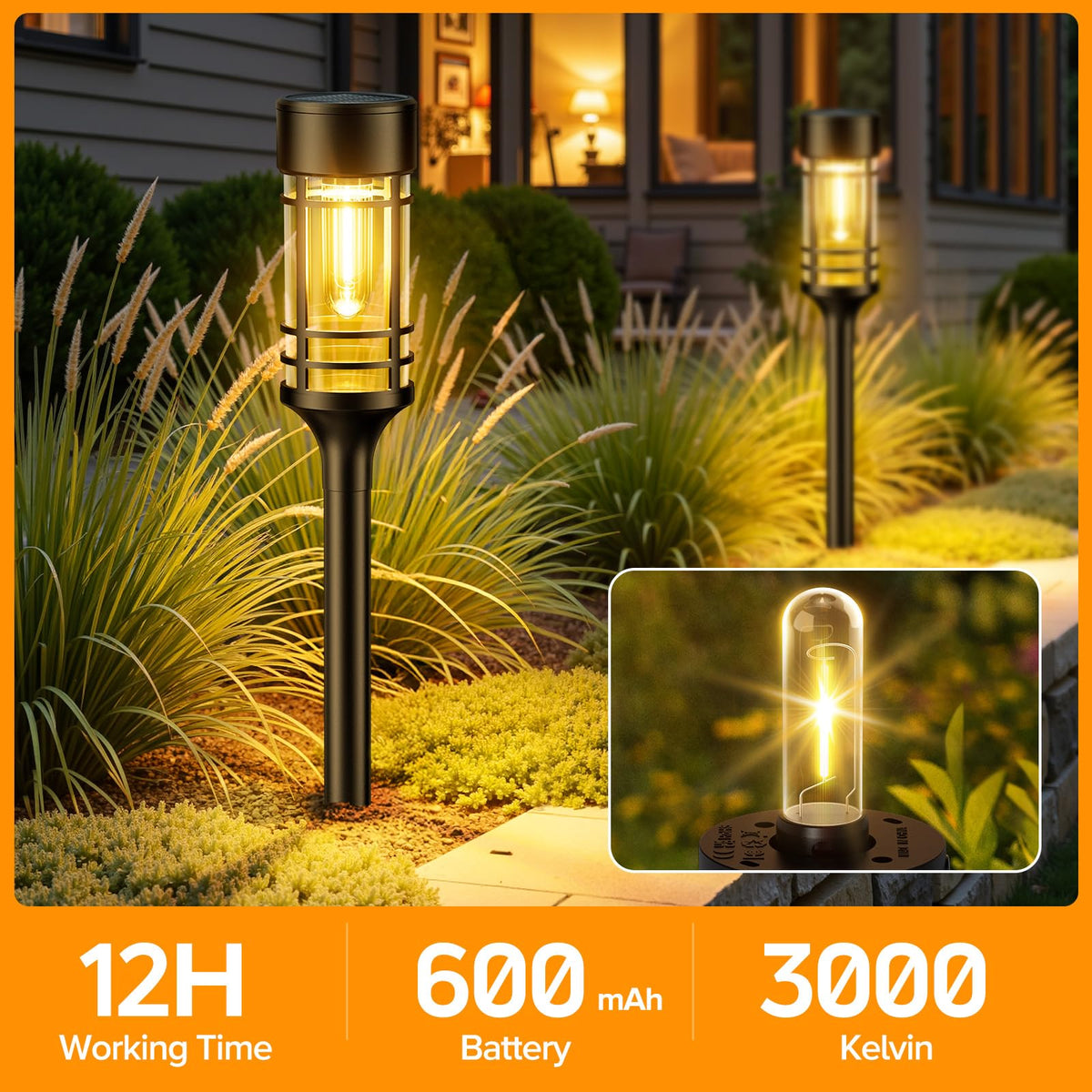 LETMY easy-install stakes and poles simplify setup for garden walkways.