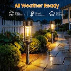 LETMY IP65 bronze solar garden light withstands rain and frost for year-round use.