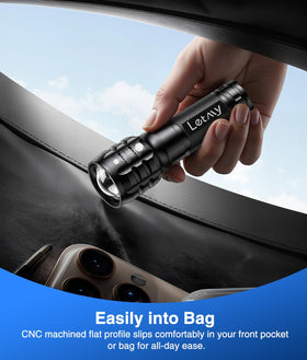 LETMY IP65 waterproof flashlights illustrated in rugged outdoor scene.