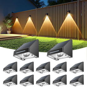 LETMY solar fence lights with brighter beam lens for extended outdoor visibility.