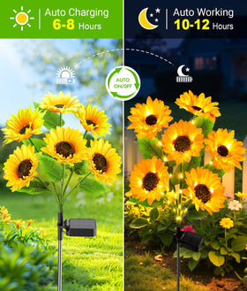 LETMY solar flowers IP65 waterproof design withstands rain and seasonal weather.