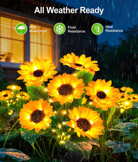 LETMY solar flowers near patio provides warm glow for cozy outdoor moments.