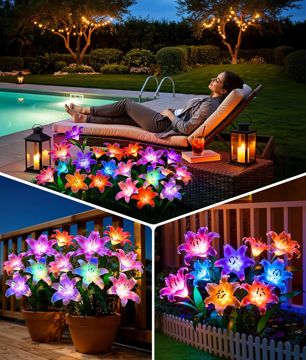 LETMY dusk-to-dawn auto operation powers overnight garden glow.