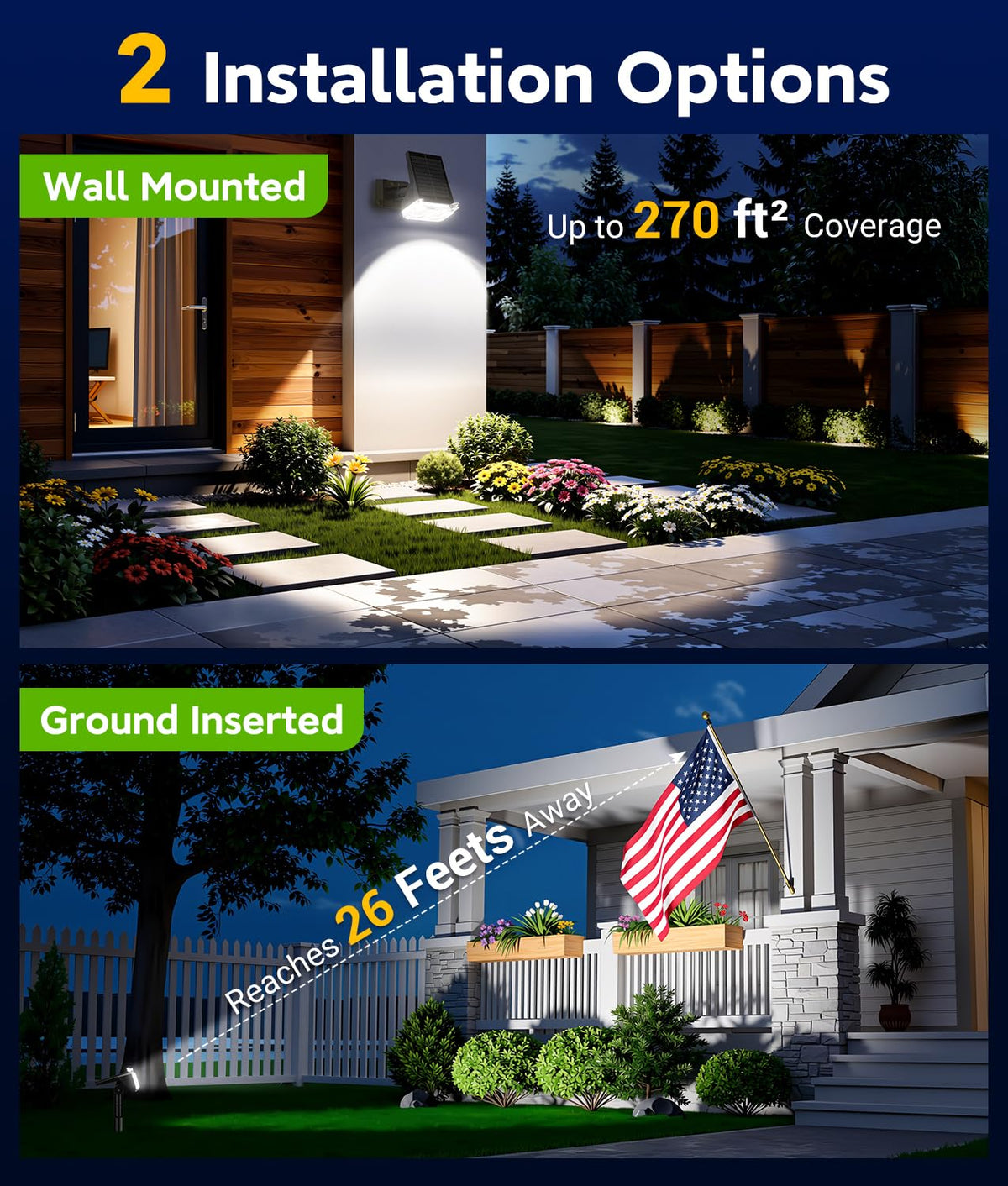 LETMY 2-in-1 outdoor wall light provides versatile illumination on walls