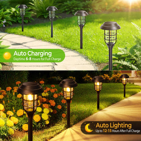 LETMY solar pathway light IP66 withstands rain for year round use.