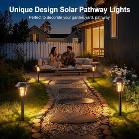 LETMY solar pathway lights auto on/off provide hands-free dusk-to-dawn lighting.