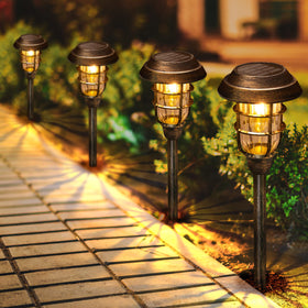 LETMY pathway lights bronze glow for safe night strolls along a garden path