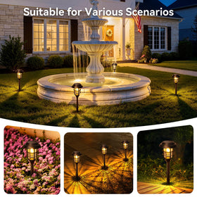 LETMY solar pathway lights install easily by pushing into the ground.