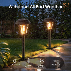 LETMY solar lights install quickly by pushing into the ground.